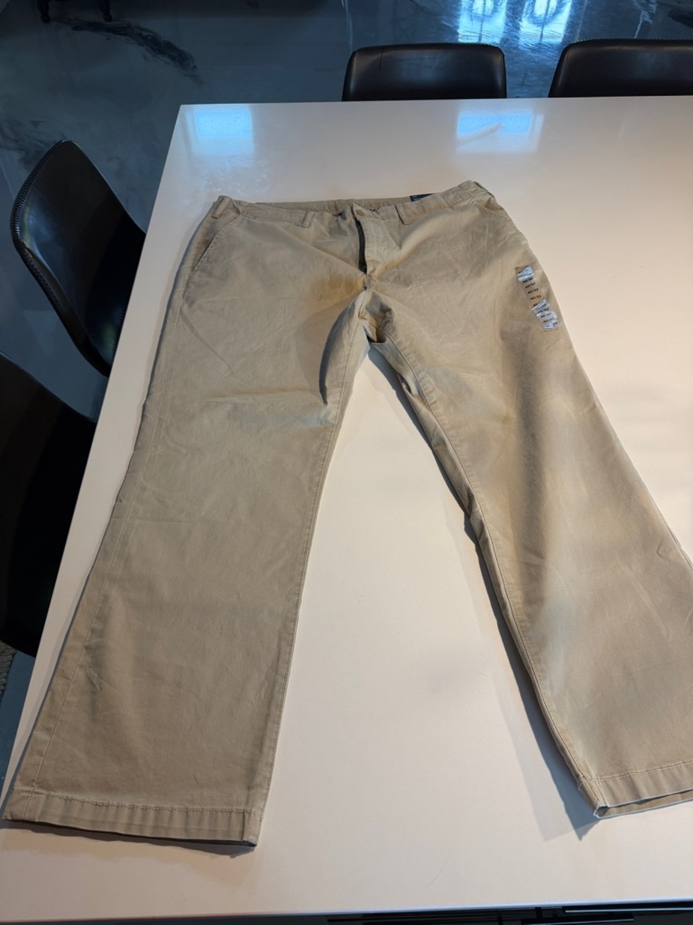 Men's Tan Casual Pants - Classic Straight Fit American Eagle Flex 40/32